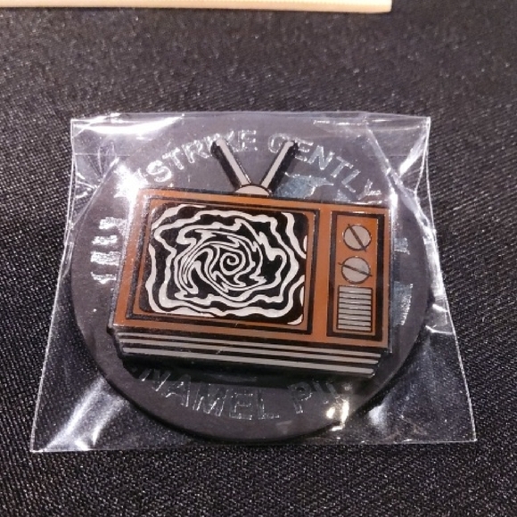 Strike Gently Other - Steike Gently Retro TV Insanity  Enamel Pin